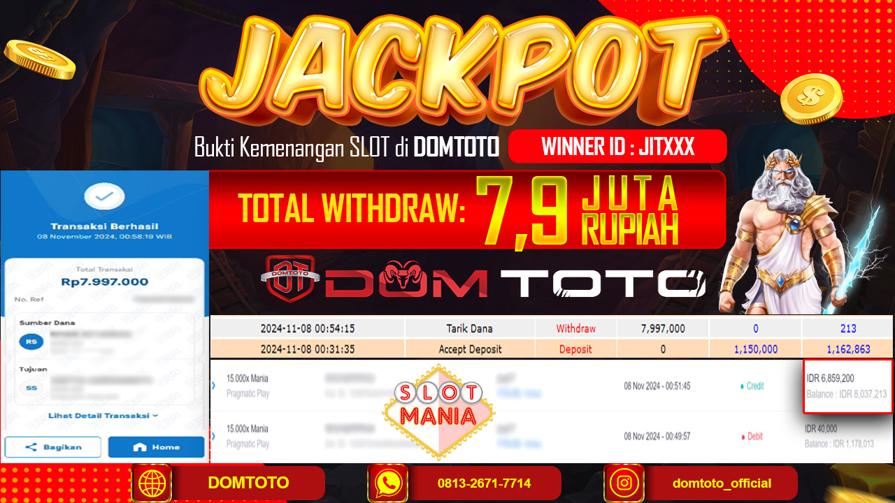 JACKPOT SLOT 15.000X MANIA 08 NOVEMBER 2024